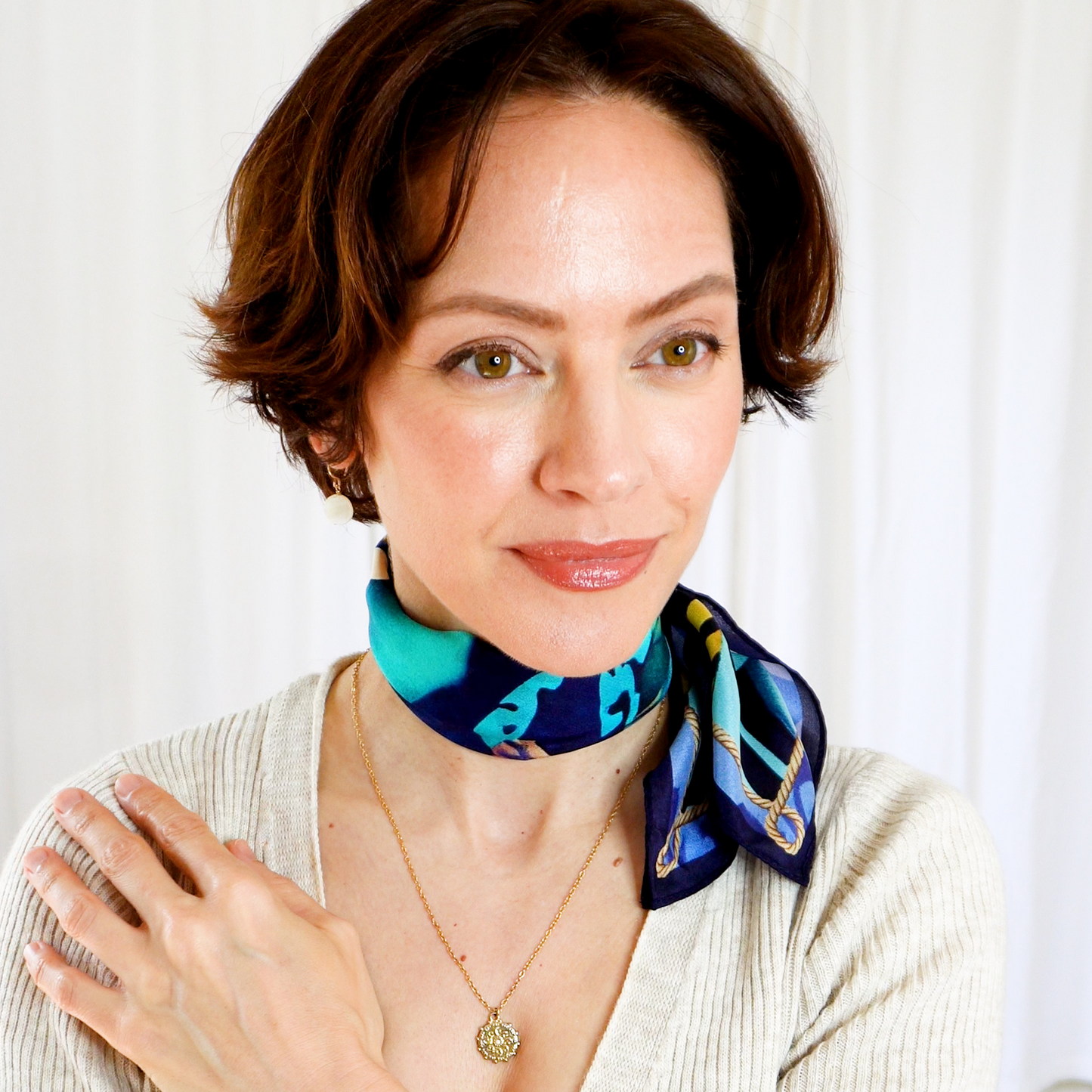 Sera 100% Silk Scarf - Luxurious Blues