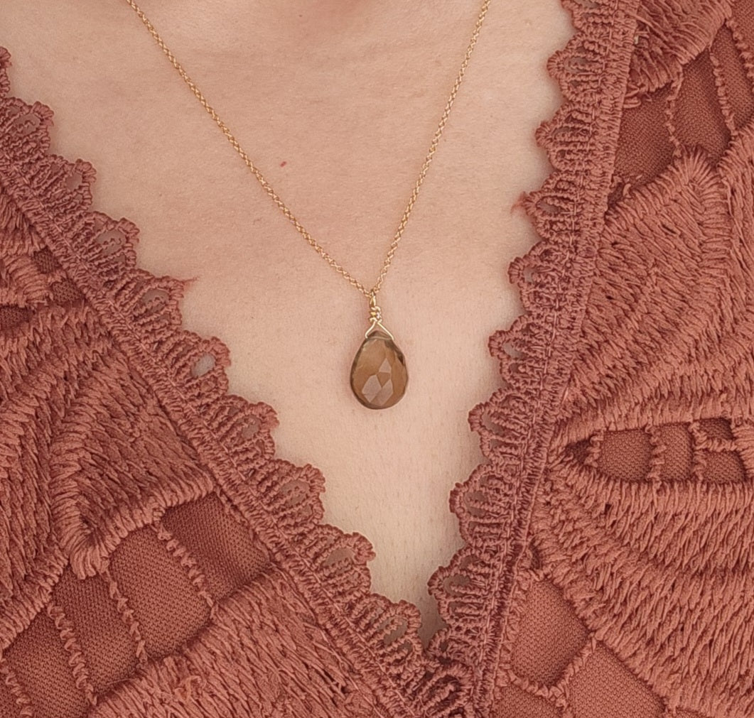 Smoky Quartz Teardrop Pendant