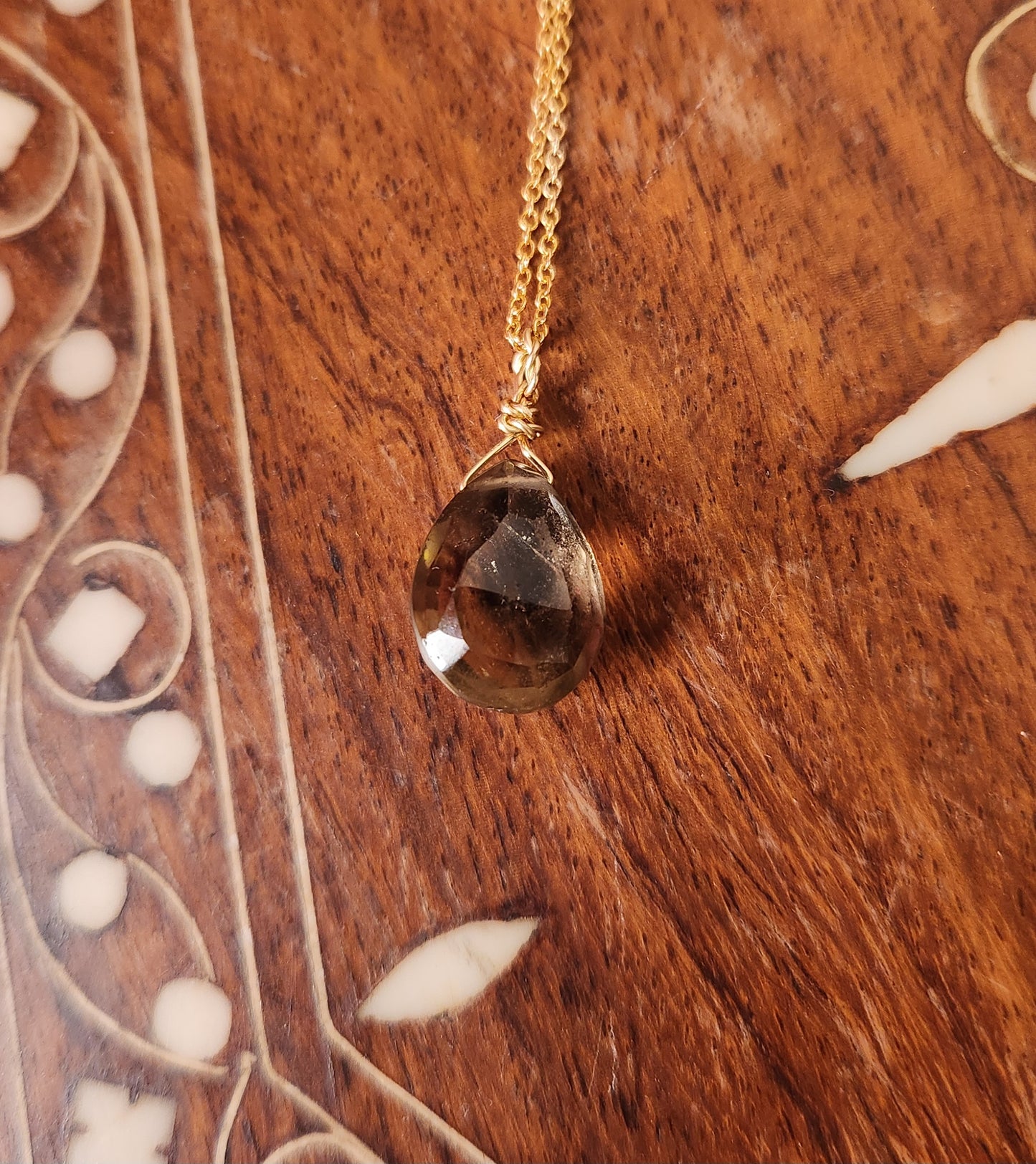 Smoky Quartz Teardrop Pendant