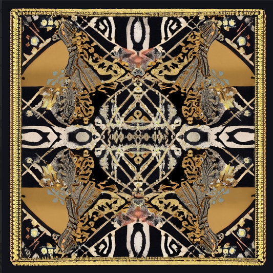 Sasha 100% Silk Scarf Black Batik