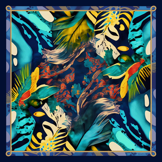 Sera 100% Silk Scarf - Luxurious Blues