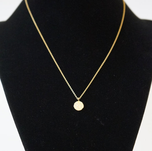 16" minimalist Hammered Circle Pendant Necklace on delicate 14k gold-filled chain