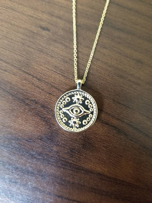 All-Seeing Eye pendant 18" gold filled fine chain "Lille" necklace