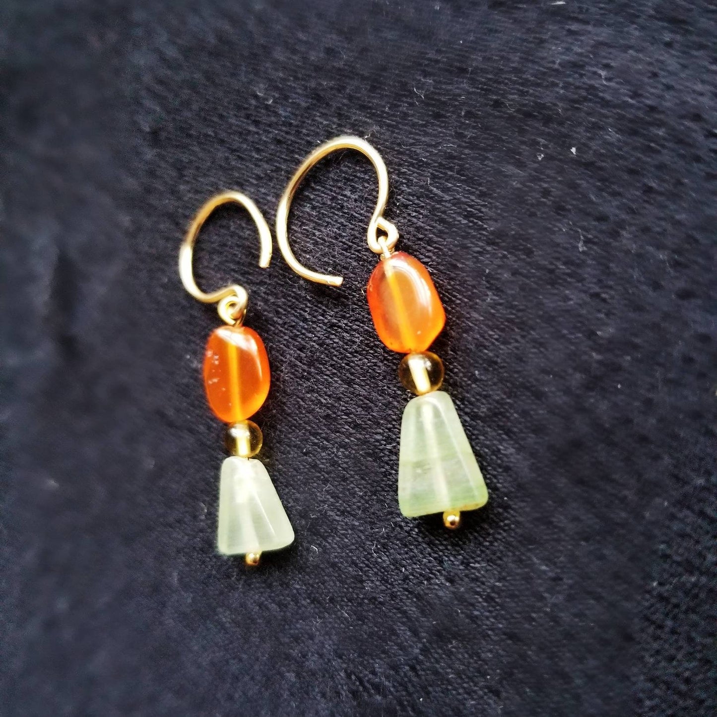 Chloe dangle earrings in 14k gold filled with Carnelian, Citrine,  and Aventurine gemstones