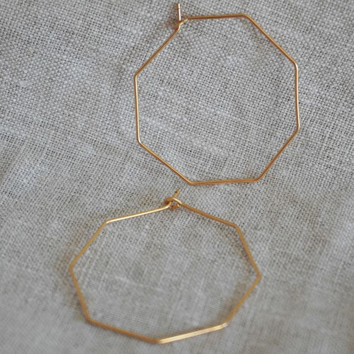 Mira Octagon Hoops (small 1.25") 14k Gold Filled